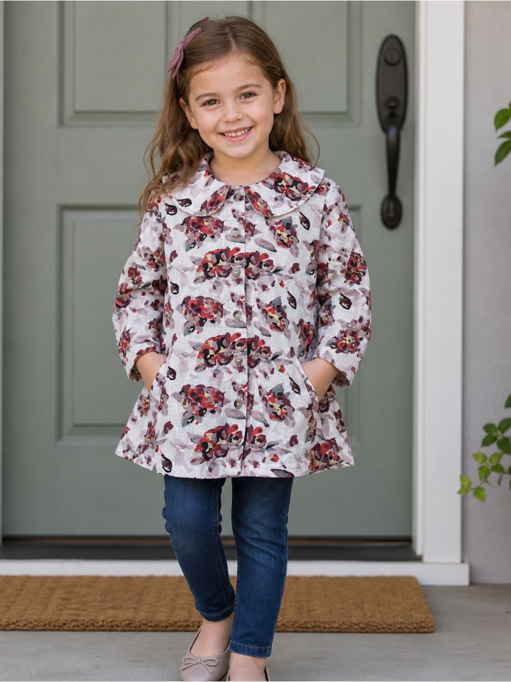 Kate Quinn NWT Floral Peter Pan Collar Button Front Jacket, size 6